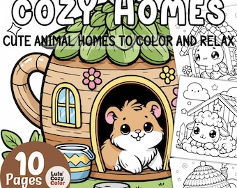 Animal Homes Coloring Book: 10 Cozy Pages (PDF Download)