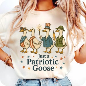 Gewoon een patriottische gans PNG - Grappige 4 juli sublimatie, vintage Americana dierenclipart, Independence Day gans shirtontwerp PNG