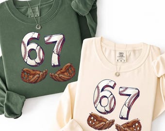 Six seven 67 Baseball PNG | Cracked Baseball Design | Six Seven Meme Baseball Themed | Baseball Glove Graphic | Digital Download