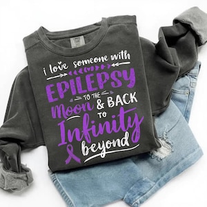 Epilepsy Awareness PNG – I Love Someone with Epilepsy T-shirt Design – November Support & Advocacy – Purple Ribbon Apparel Digital Download