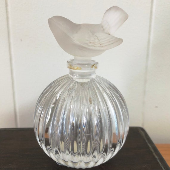 Vintage Sasaki Crystal Perfume Bottle With Froste… - image 1