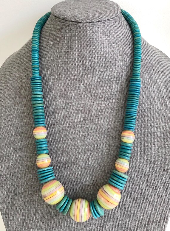 Vintage Southwestern Style Chunky Turquoise Blue … - image 3