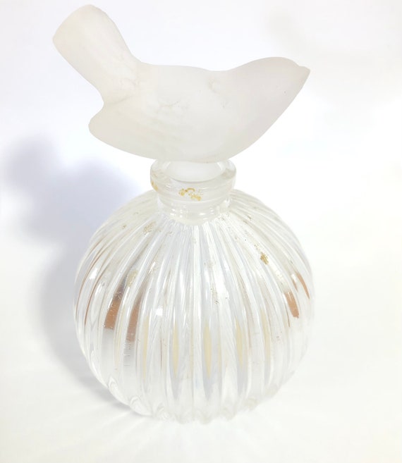 Vintage Sasaki Crystal Perfume Bottle With Froste… - image 2