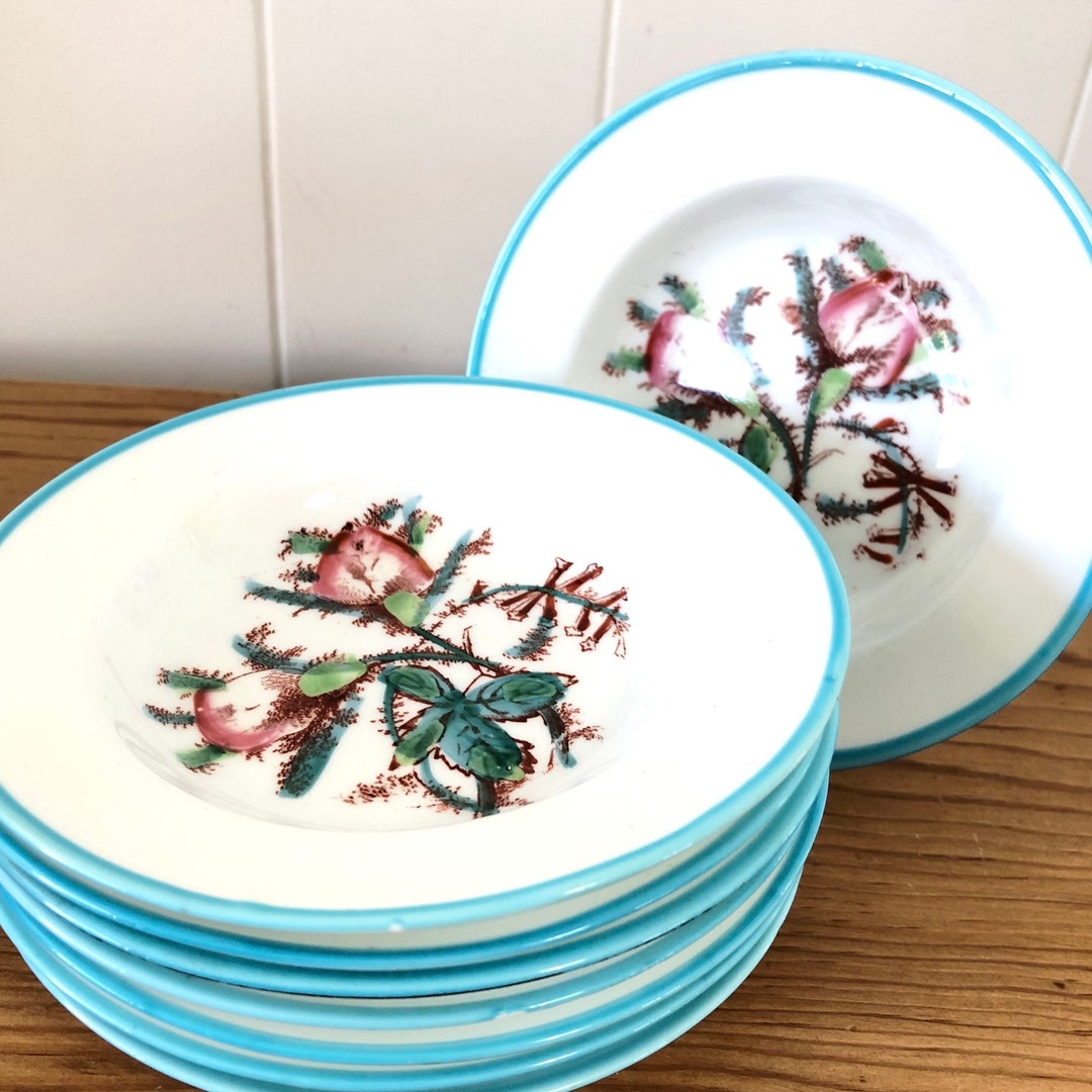 Vintage Moss Rose Berry Bowls, Set of 8 Porcelain Dessert Bowls - Etsy