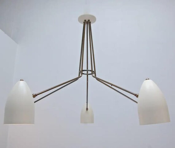 ミッドセンチュリーモダン 1950年代 真鍮 5灯シャンデリア