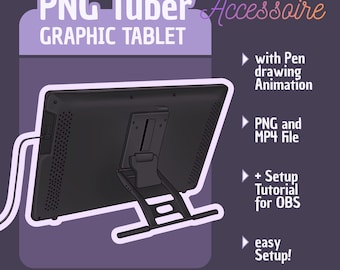 PNG Tuber Accessory, Graphic Tablet, animated Asset for PNG Tubers, works separately, no changes on Character needed, Tutorial only for OBS