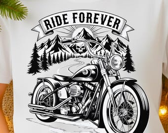Ride Forever Vintage 90s Biker Design PNG, Retro Bikers Shirt PNG, Lady Bikers PNG, Biker Boys Shirt, Perfect Gift for Bikers, Sublimation