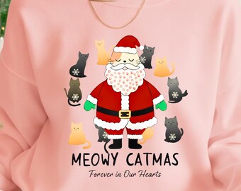 Gato Meowy Navidad PNG, Amantes de los gatos Navidad, Diseño de gato de Papá Noel, Camiseta navideña divertida, Gato navideño PNG (Descarga digital)