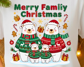 Feliz Navidad Familiar 2025 PNG, Sublimación de camiseta navideña a juego, Clipart imprimible de cuadros festivos navideños para la familia (Descarga digital)