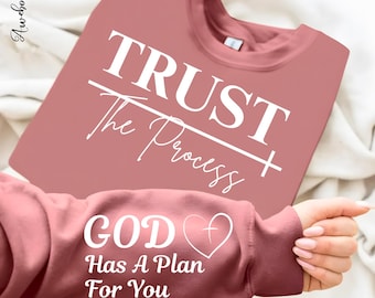 Fe cristiana elegante SVG PNG, Dios tiene un plan para ti PNG, Confía en el proceso Svg, Versículo bíblico Svg, Religioso Png (Descarga digital)
