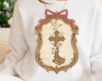 Biblia vintage de segunda mano, cruz cristiana PNG, imagen religiosa de abuela, PNG cristiano, clipart cristiano (descarga digital)