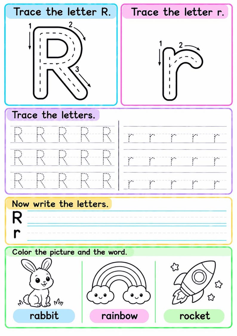 Alphabet Tracing Worksheets for Preschool Kids, ABC Writing Practice ...
