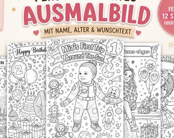 Personalized Baby Coloring Page | Custom Birthday Gift (Digital Download)
