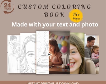 Custom Coloring Book – Personalized Kids Coloring Birthday activity - Party Favors and Gift (Digital Download)