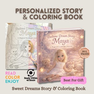 Personalized Baby Story Coloring Book, First Birthday Keepsake (Digital Download)