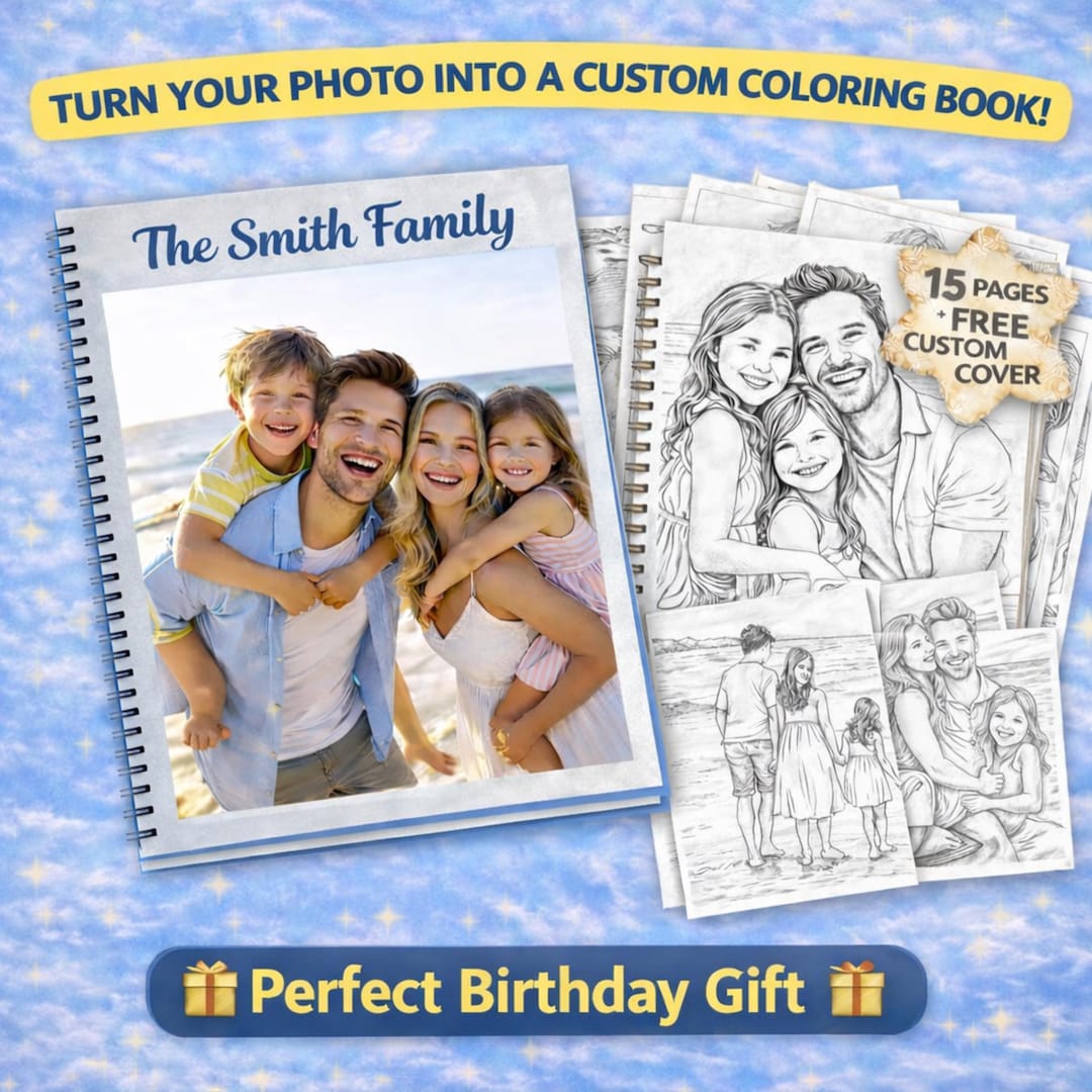 Custom Coloring Book From Photos - Personalized Coloring Pages ...