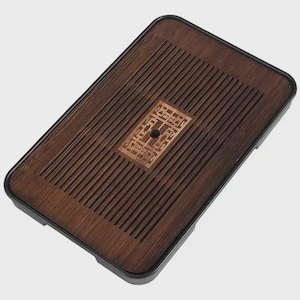 Dreischichtig dunkles Bambus Chaban Tee Glück mit schwarzem Tablett 36*24*3.5 cm, China