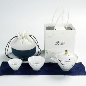 Luxury Travel Tea Set – Portable Chinese Gongfu Tea Ceremony Set with Gift Bag