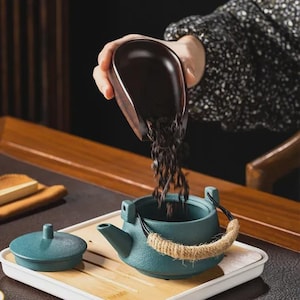 Authentic ceramic kung fu teapot Japanese Emerald 200ml