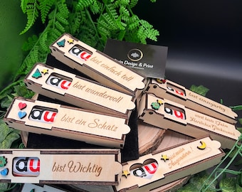 Caja de regalo de madera Duplo: embalaje Duplo personalizado de contrachapado de álamo, una pequeña muestra de agradecimiento, idea de regalo para colegas y amigos.