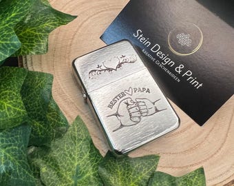 Encendedor de gasolina con dedicatoria personal “Mejor Papá” para un cumpleaños, día del padre o simplemente para agradecer.