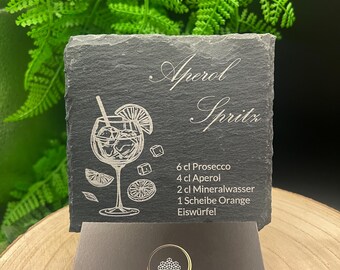 Posavasos elegantes de pizarra natural con grabado: personalizados, elegantes y únicos.