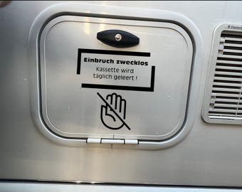 Divertida pegatina de advertencia para la tapa de tu inodoro de camping o cassette Thetford. Inodoro de camping, inodoro de compostaje.