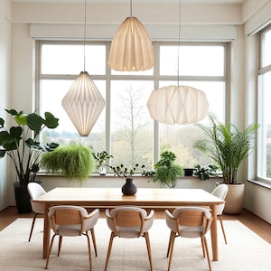 Origami Paper Lamp Shade – Foldable Hanging Lantern Pendant – Modern Nordic Style Light Cover for Living Room, Bedroom, or Art Decor