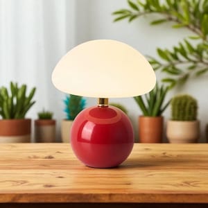 Vintage Mushroom Lamp – Retro Resin Table Light, Art Deco Night Lamp, Aesthetic Home & Bedroom Decor Accent, Soft Glow Ambient Lighting
