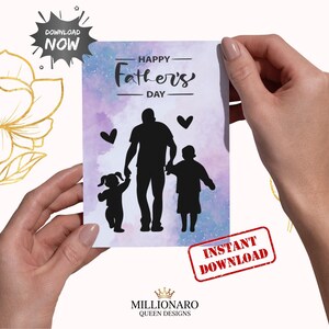 Carte-cadeau esthétique pour la fête des pères par enfants, petite fille, premier cadeau de fête des pères, cartes pour beau-père | Téléchargement numérique élégant
