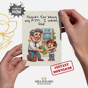Lot de 2 cartes amusantes pour la fête des pères, cartes imprimables pour papa, cadeau beau-père, téléchargement numérique, premier cadeau de fête des pères, carte de voeux pour papa