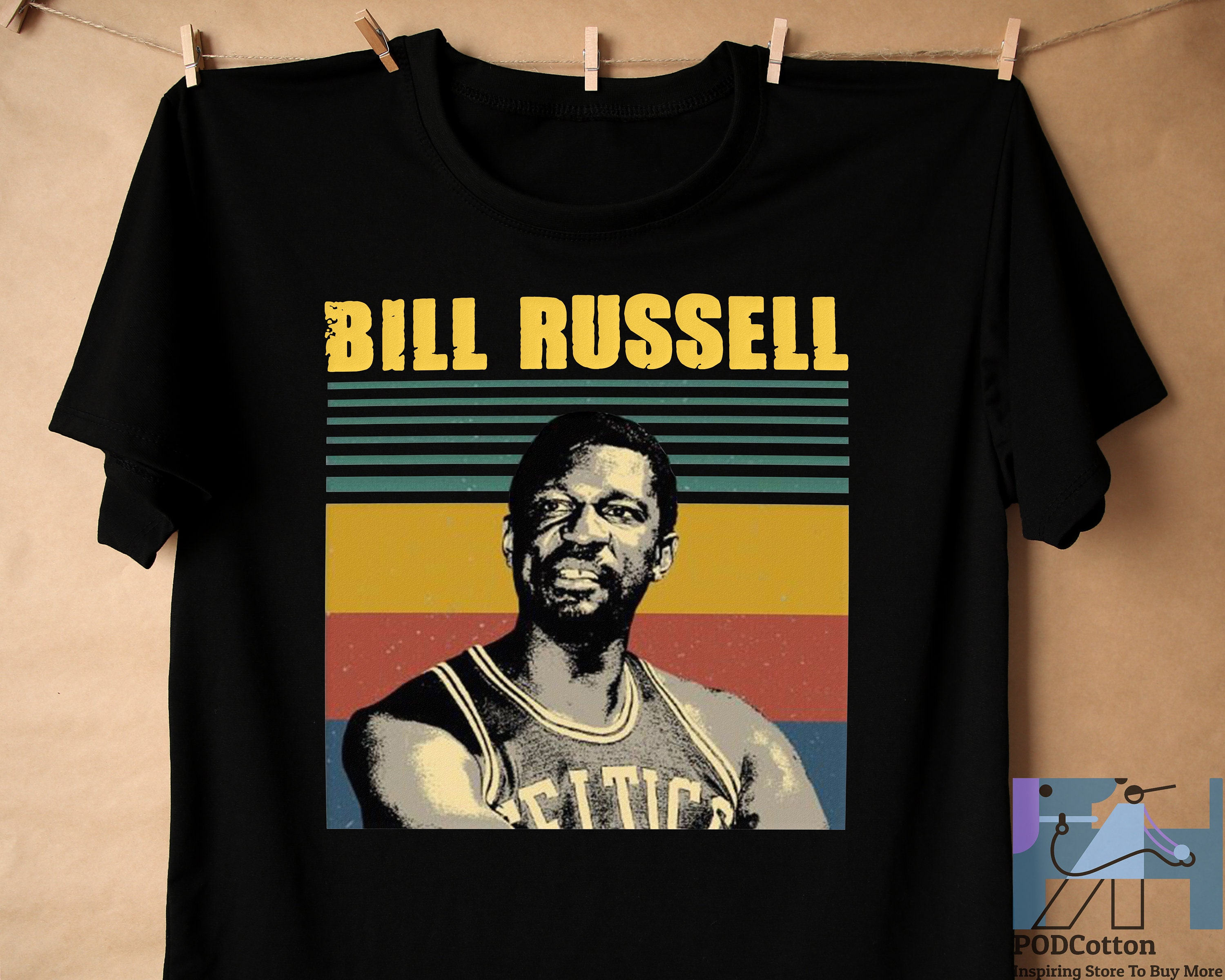 Discover Maglietta Rip Bill Russell Uomo Donna Bambini Shirt