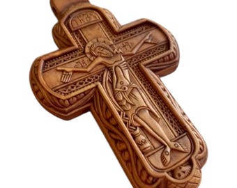 Handmade wooden orthodox pectoral  Cross