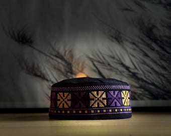 Hand embroidered National Georgian Orthodox Skufia Hat cross stitch Headdress Handmade.Size M-58 cm