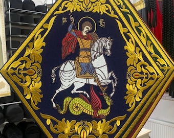 Orthodox Epigonation (Palitsa) – Saint George the Victorious – Handmade Gold Embroidered Liturgical Vestment