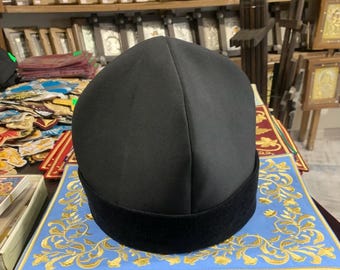 Greek Orthodox Skufia Hat  Handmade Black Clergy Cap,Byzantine  Priest Monastic Headwear