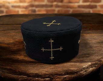 Handmade black Skufia Hat Orthodox  Priest Clergy Size L .Christian gift for men