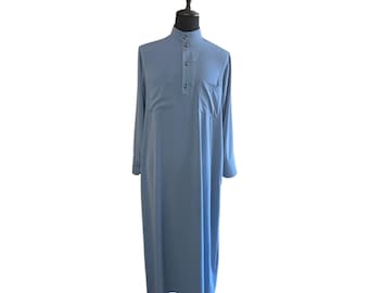 Orthodox Slavic style Gray-Blue Cassock Made from Natural Fabric