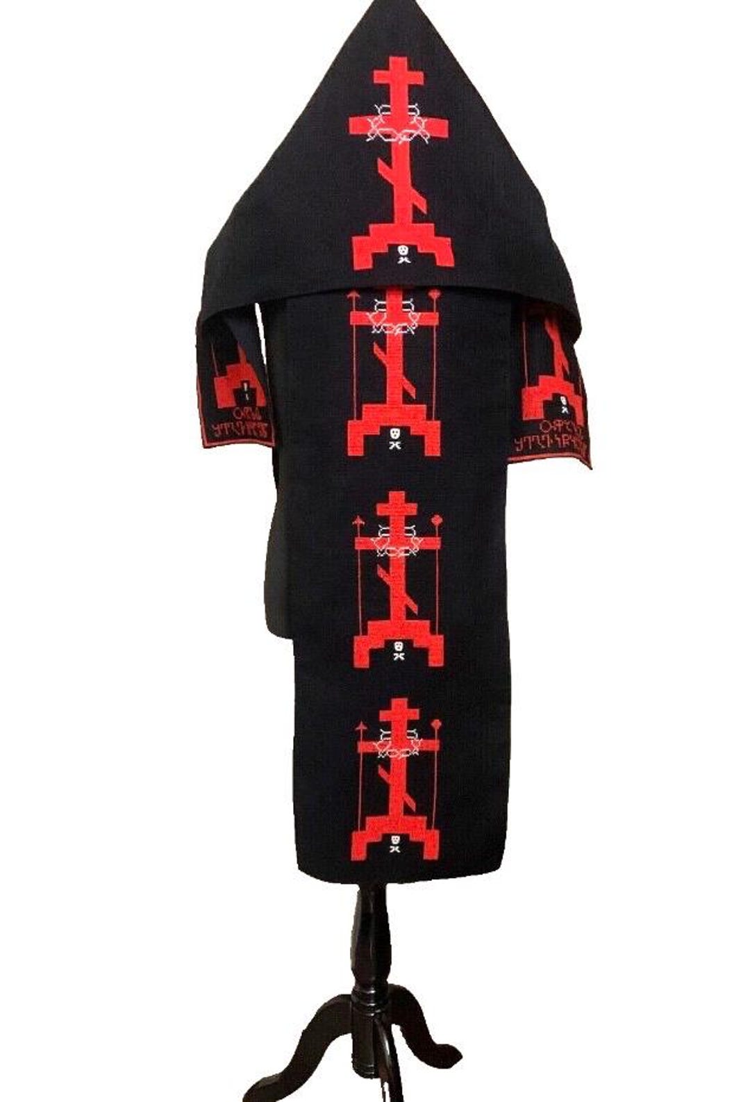 Orthodox Christian Monastic Monk Embroidered Red Schema