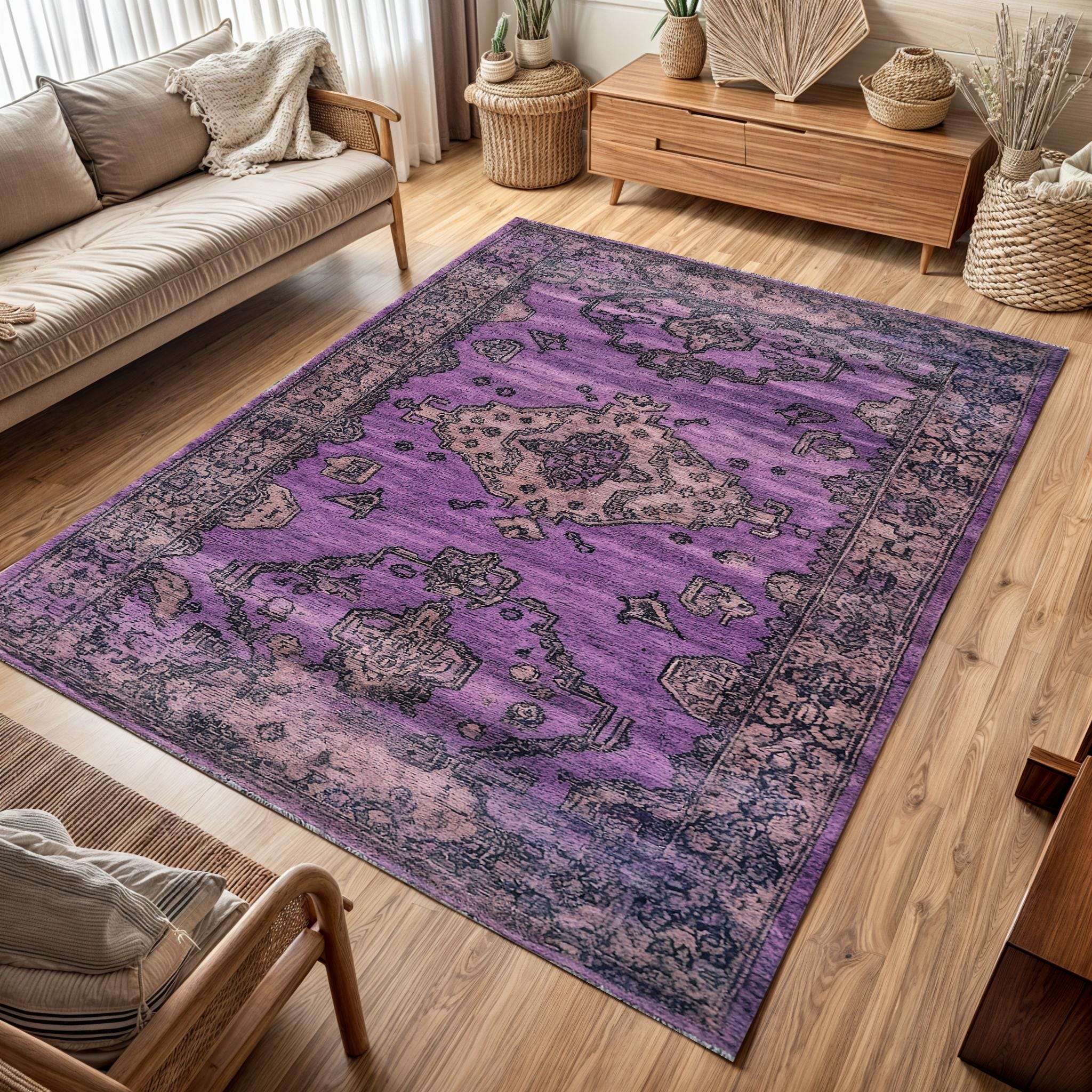 Purple Turkish Rug - Etsy
