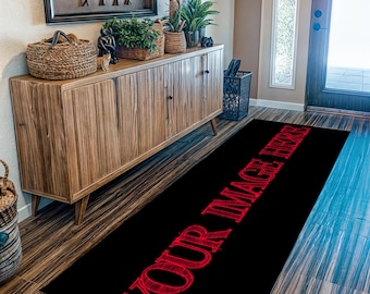 Custom Washable Runner Rug, Personalized Digital Hallway Runner, Unique Gift Rug, Modern Entryway Runner, Customizable Washable Rug,