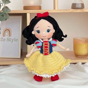 Handmade Snow White Doll | Amigurumi Princess Toy | Crochet Disney Inspired Doll | Fairy Tale Gift | Personalized Kids Gift