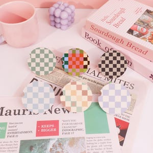 Checkered Personalized Car Coasters,Car Accessories,Print Car Decor,Absorbing Round Ceramic Stone Coaster with Cork Base,Protection for Cups