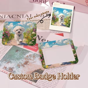 Porte-badge personnalisé,Porte-badge à fermeture coulissante,Joli porte-carte d'identité,Protège-cartes transparent,Ajout pour tour de cou,Cadeaux,Porte-cartes nominatif,Cadeaux