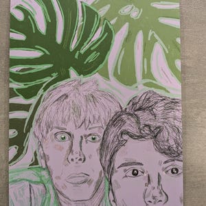 Dan en Phil Phanart Print - Duo met planten fotokaart digitale tekening