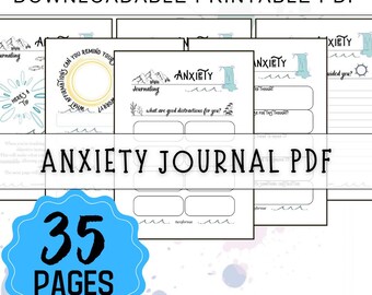 Angst Journaling Prompts, Angst Journal PDF, Journaling Prompts für psychische Gesundheit, PDF Digital Download, CBT Schreibaufstellungen, Mindfulness