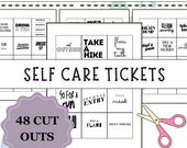 Self Care Printable, Art Therapy Idea, Cut Out Prompts for Wellness, Self To Do List, Easy Ideas for Happiness, Improve Self Worth, Template