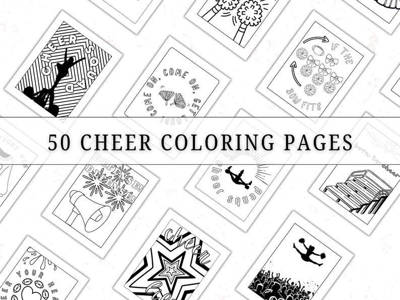 Printable Cheer Cheer Coloring Pages, Cheerleading Printable Sheets PDF, Peprally ...
