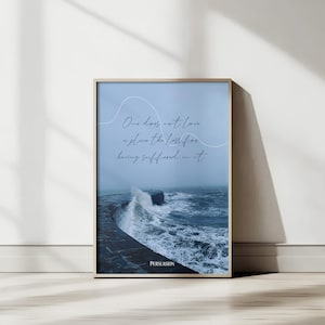 Lyme Regis the Cobb Druck, Persuasion Seaside Artwork, Anne Elliot aufschlussreiches Zitat Poster, Jane Austen Wandkunst, englische Literatur Dekor