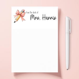 Personalized Notepad for Teacher From the Desk of Notepad Custom Stationary Gift for Teacher Appreciation Principal Gifts 4 x 6 inch Notepad